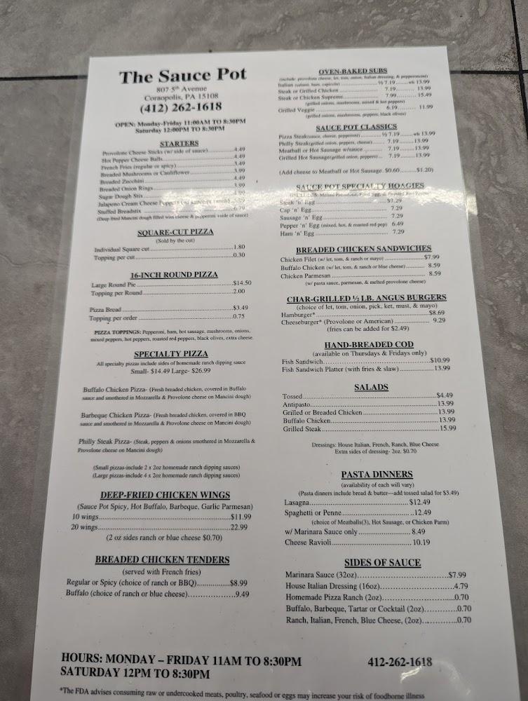 The Sauce Pot Menu image 4